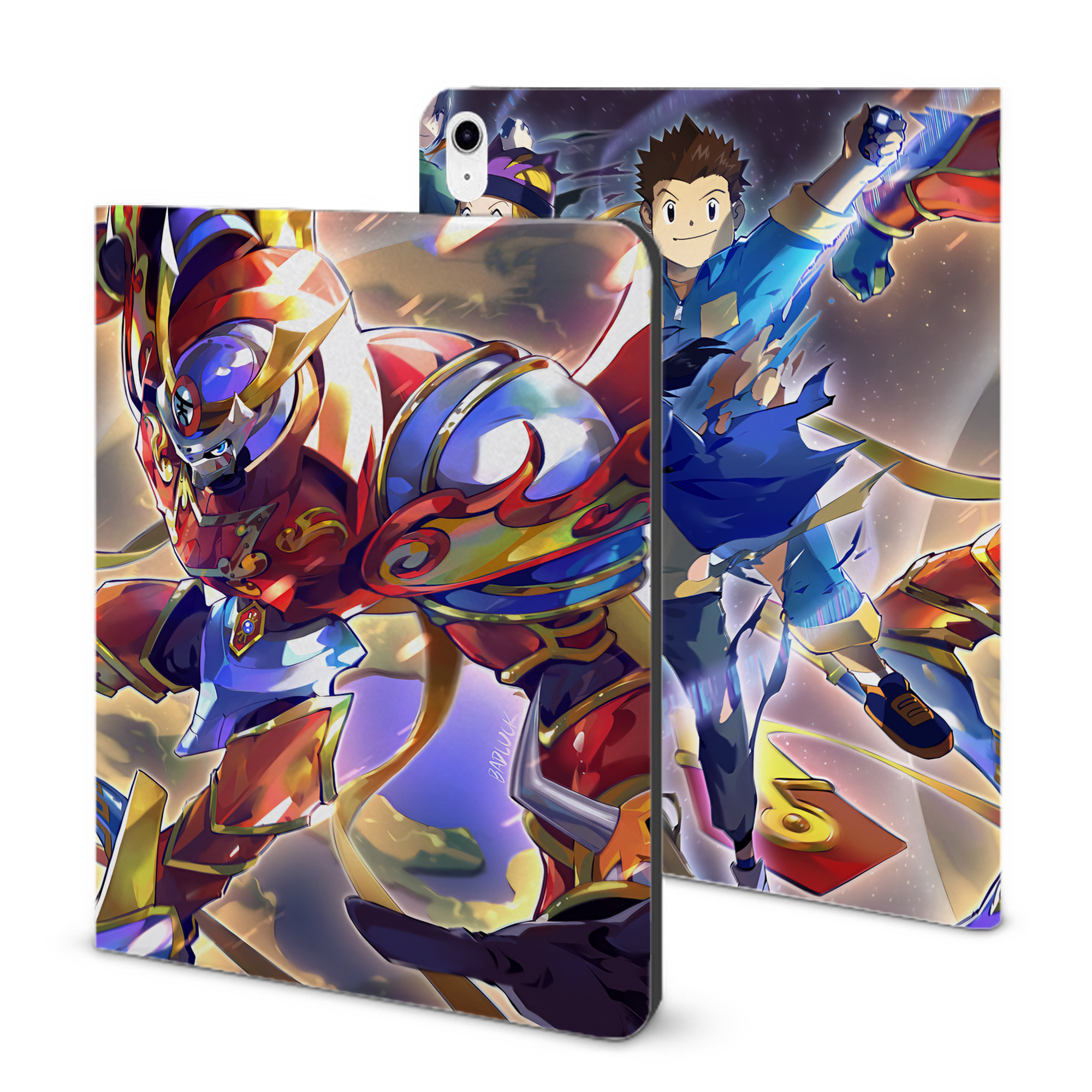 （画像用） Digimon デジタルモンスター/デジモン IPad ケース ブック型 PUレザー TPU 耐衝撃 軽量 薄型 ペン収納なし 全面保護 IPad 各モデル対応